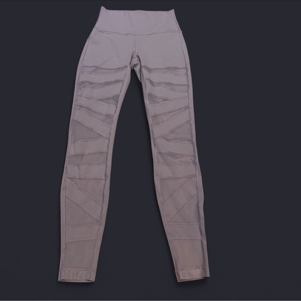 lululemon athletica Gray Leggings with mesh cutout designs size 4